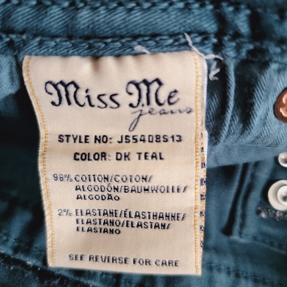 Miss Me Dark Teal Skinny Jeans - Picture 9 of 13